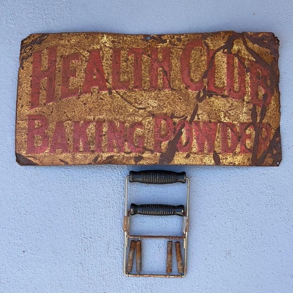 1950’s metal Health sign & grip strength exercise